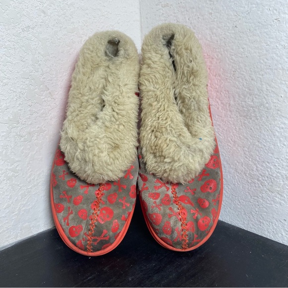 Ugg skull cross bones wedge mule clog slippers orange - Picture 6 of 7